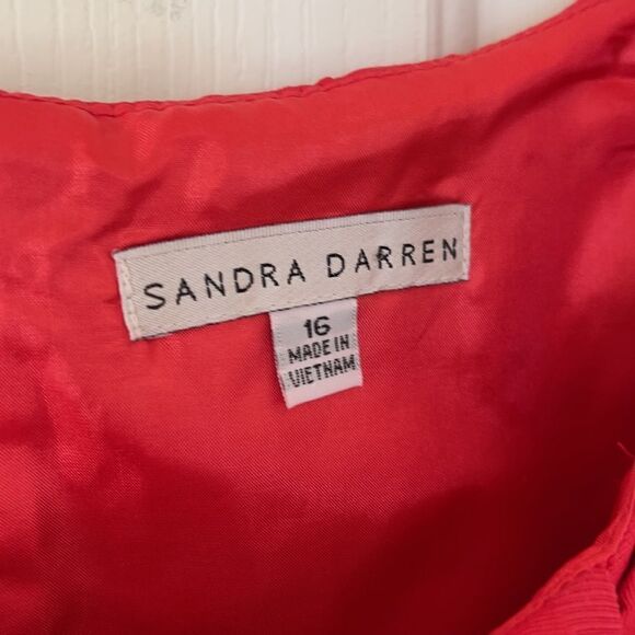 Sandra Darren red Sheath/Bodycon Dress with bow Size 16 - Picture 5 of 10